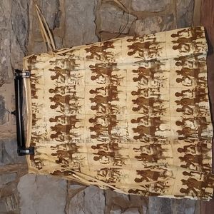 Skirt A Line Vintage Bathers Print